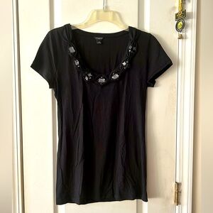 Ann Taylor black tee style top with sparkle
